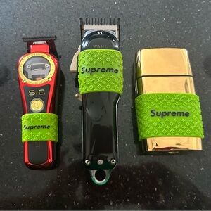 Trimmer clipper and shaver Grips.Non Slip bands set of 3 (green)